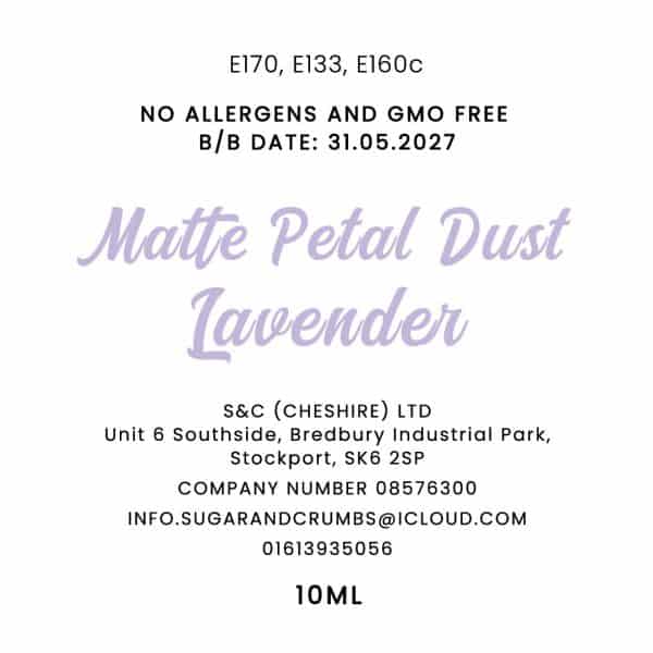 Colour Pop - Oil Base - Matte Petal Dust - Lavender 10ml.back