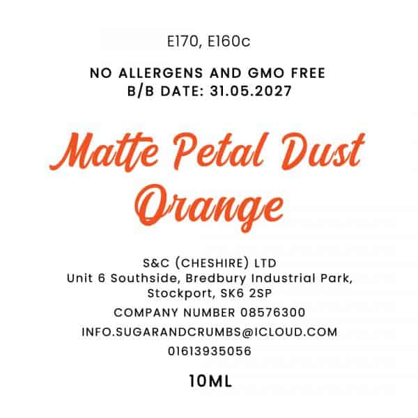 Colour Pop - Oil Base - Matte Petal Dust - Orange 10ml.back
