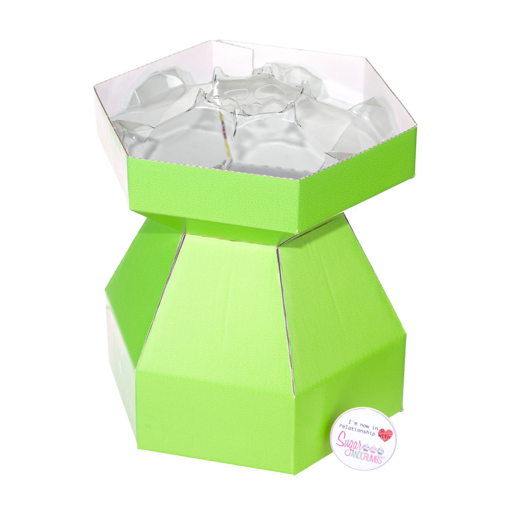Cupcake Bouquet Box LIME with Invisi Tray Sugar and Crumbs
