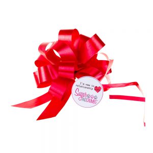 Cupcake Bouquet Ribbon Pull Bow RED