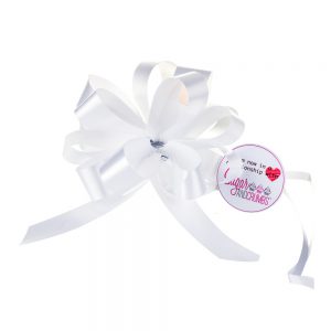 Cupcake Bouquet Ribbon Pull Bow WHITE