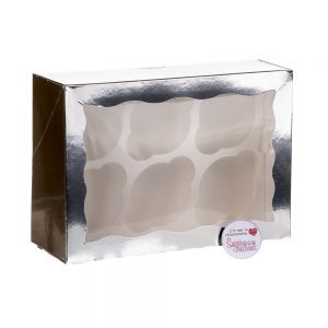 Cupcake Window Box SILVER Fits 6