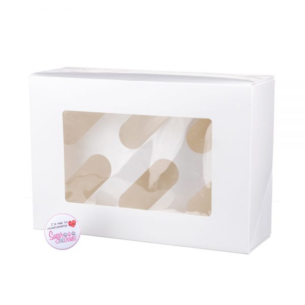 Cupcake Window Box WHITE Fits 6