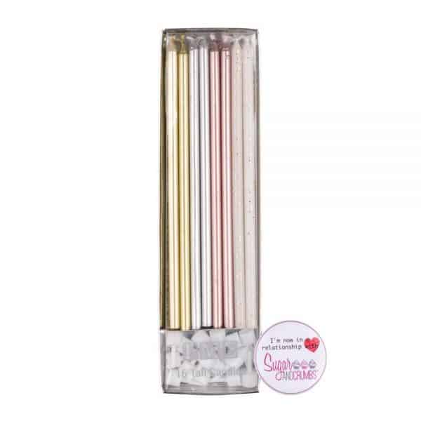 Extra Tall Candles Assorted - Pack of 16
