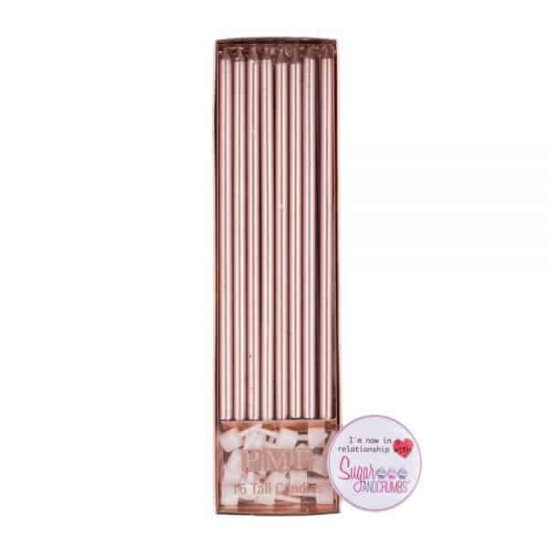 Extra Tall Candles ROSE GOLD - Pack of 16