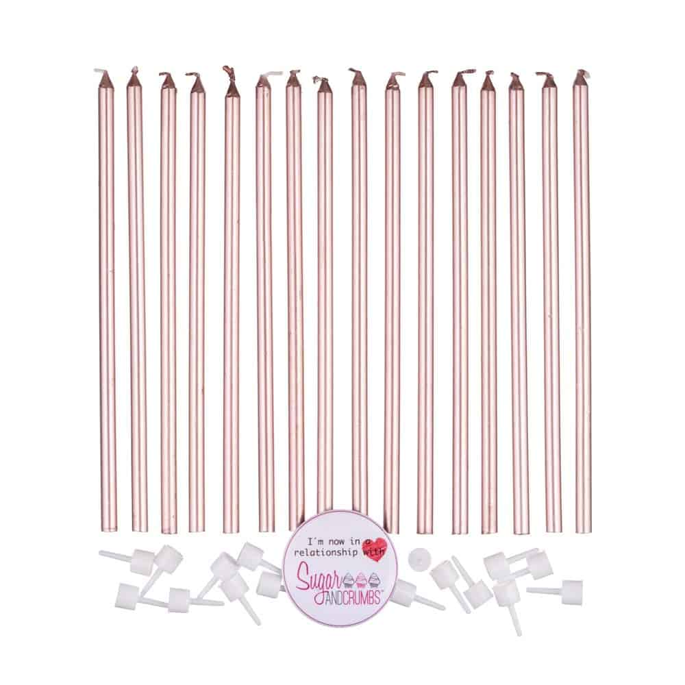 Extra Tall Candles ROSE GOLD - Pack of 16
