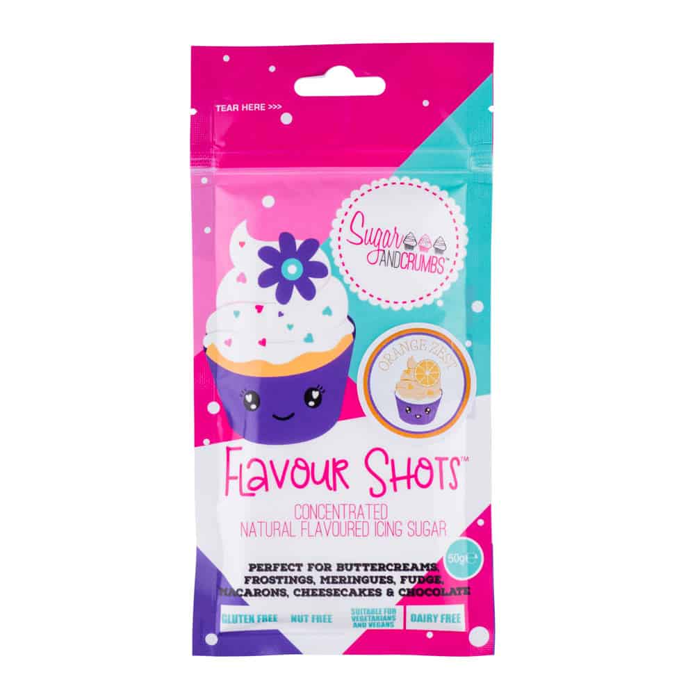 Flavour Shots! Concentrated Flavoured Icing Sugar Orange Zest