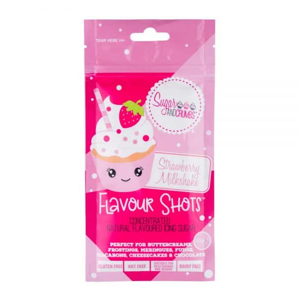 Flavour Shots! - Concentrated Flavoured Icing Sugar - Strawberry Milkshake