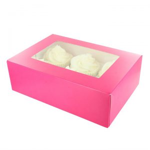 Hot Pink Cupcake Window Box Fits 6/12