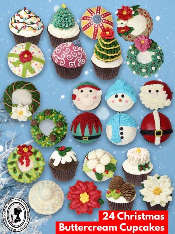 24 Christmas Buttercream Cupcakes - Queen of Hearts Couture Cakes - Online