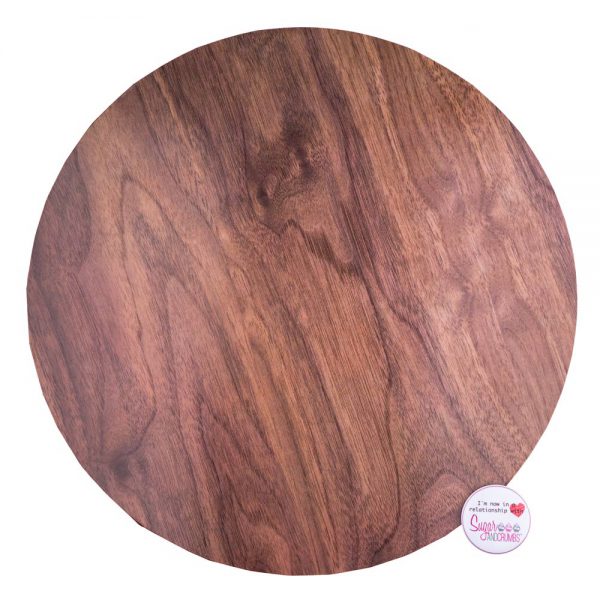 Masonite Cake Board Round WOOD EFFECT 12 Inch