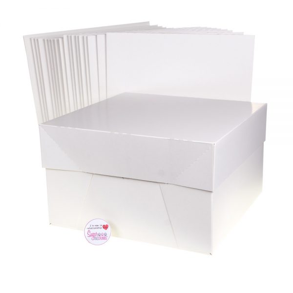 Cake Box With Lid WHITE 10 Inch Pack of 10