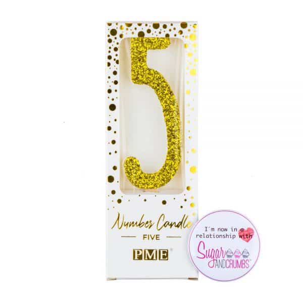 PME Candle Glitter Gold Number Five