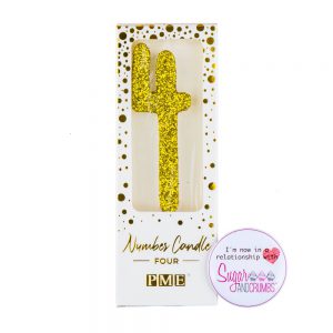 PME Candle Glitter Gold Number Four