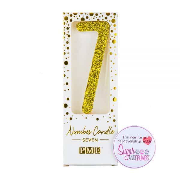 PME Candle Glitter Gold Number Seven