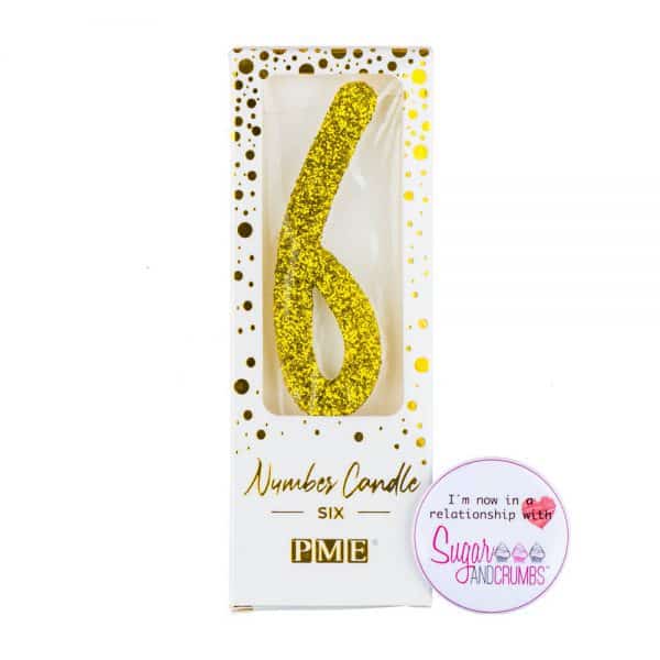 PME Candle Glitter Gold Number Six