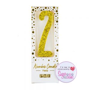 PME Candle Glitter Gold Number Two