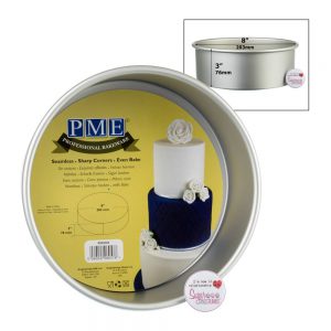 PME Professional Bakeware Round Seamless Cake Pan 08 x 03inch