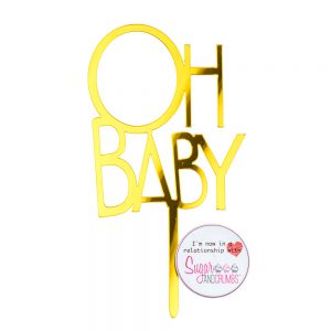 S&C Cake Topper Oh Baby! - Gold - Modern Style