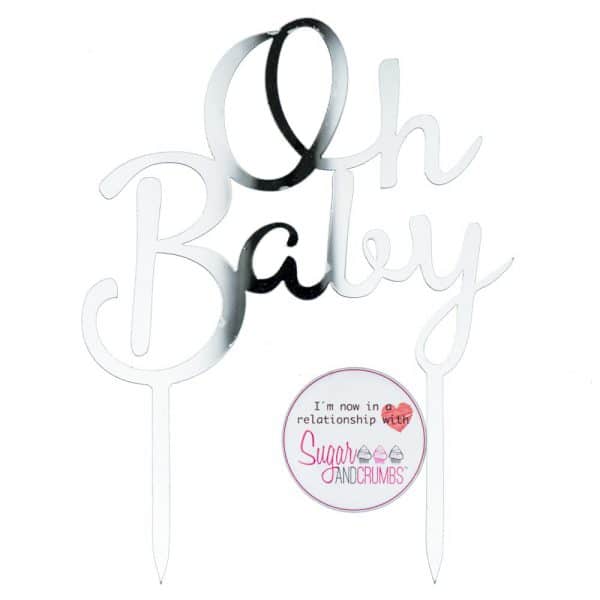 S&C Cake Topper Oh Baby - Silver Style 2.a