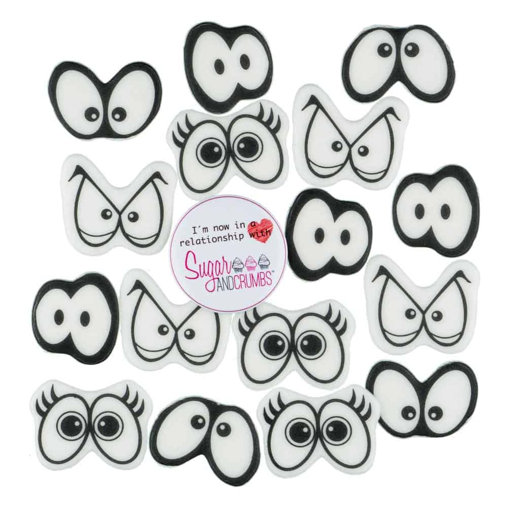 Assorted Cartoon Eyes Sugar Decorations - Pack 240 (Catering Pack) Pairs