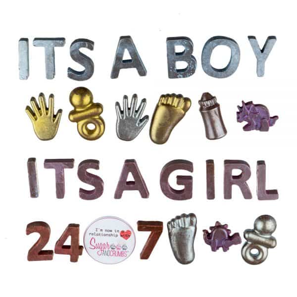 S&C Silicone Mould - Its A Girl or Boy Lettering.1