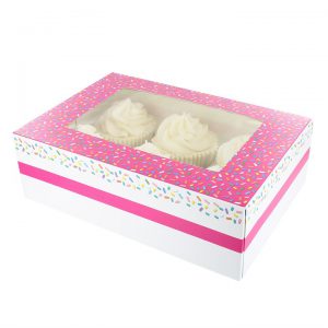 Sprinkles Cupcake Window Box Fits 6/12