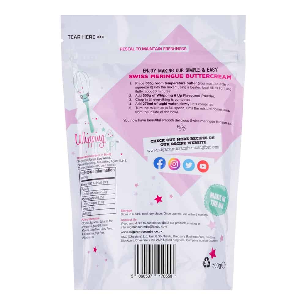 Strawberry Milkshake 500g - Whipping it Up!.back