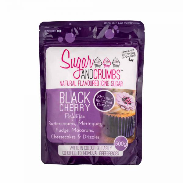 Sugar and Crumbs  -  Natural Flavoured Icing Sugar Dairy and Gluten Free  -  Black Cherry  -  500g