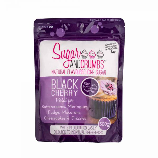 Sugar and Crumbs  -  Natural Flavoured Icing Sugar Dairy and Gluten Free  -  Black Cherry  -  500g