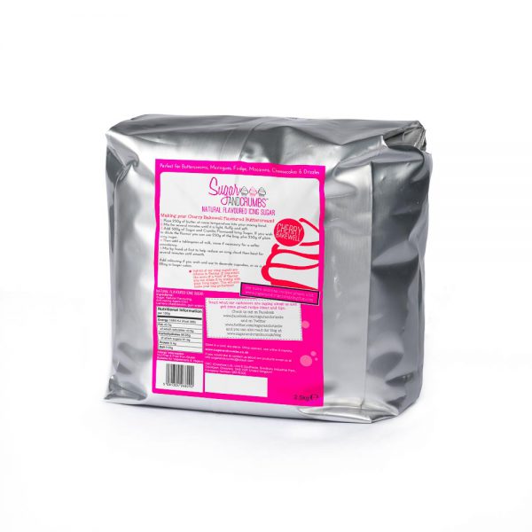 Sugar and Crumbs Natural Flavoured Icing Sugar CHERRY BAKEWELL 2.5 KILOS