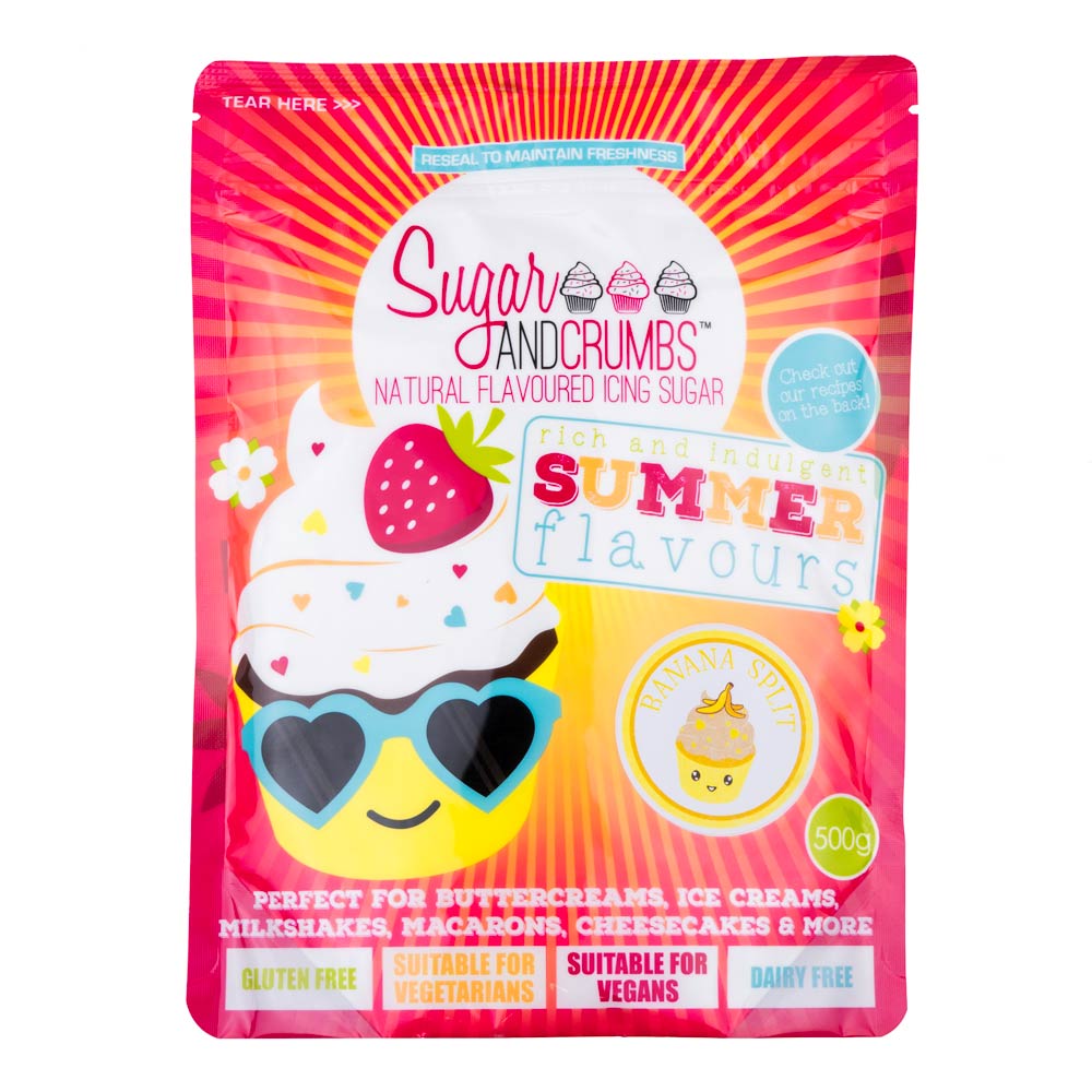 Sugar and Crumbs Natural Flavoured Icing Sugar Banana Split 500g