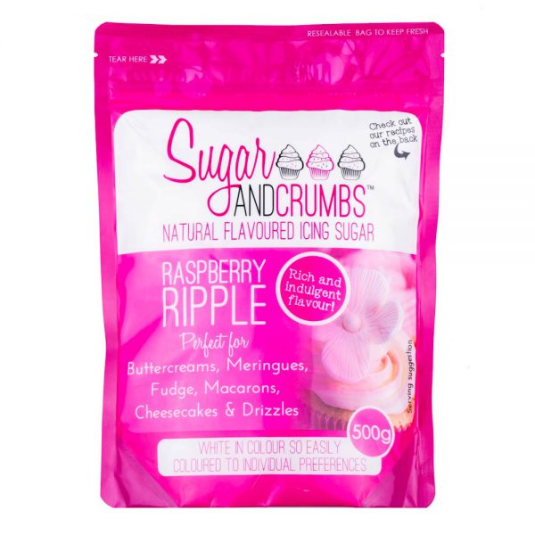 Raspberry Ripple 500g - Sugar and Crumbs Icing Sugar.a