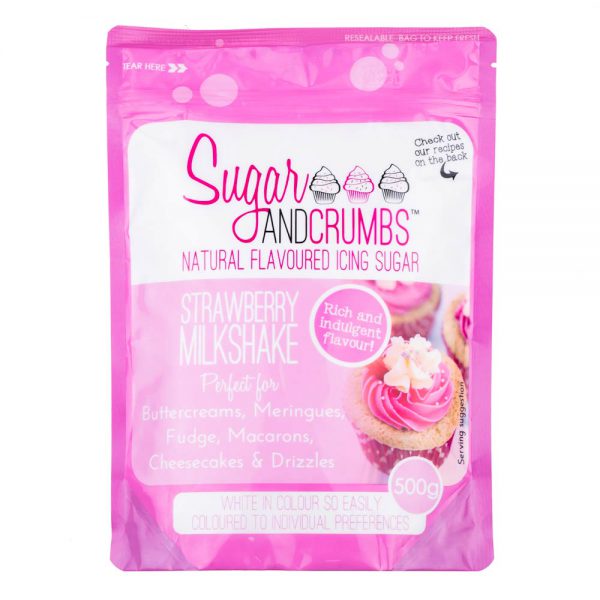 Strawberry Milkshake 500g - Sugar and Crumbs Icing Sugar.a