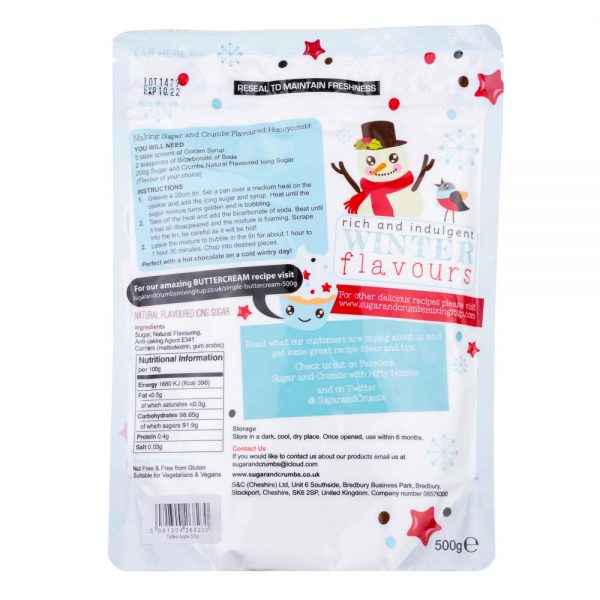 Toffee Apple 500g - Sugar and Crumbs Icing Sugar.back