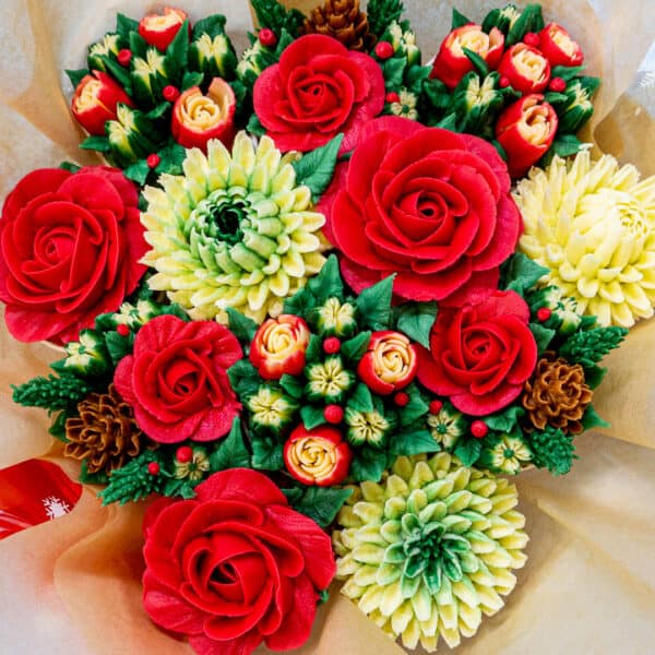 Christmas Cupcake Bouquet - Alice - Petals Bakehouse - Online