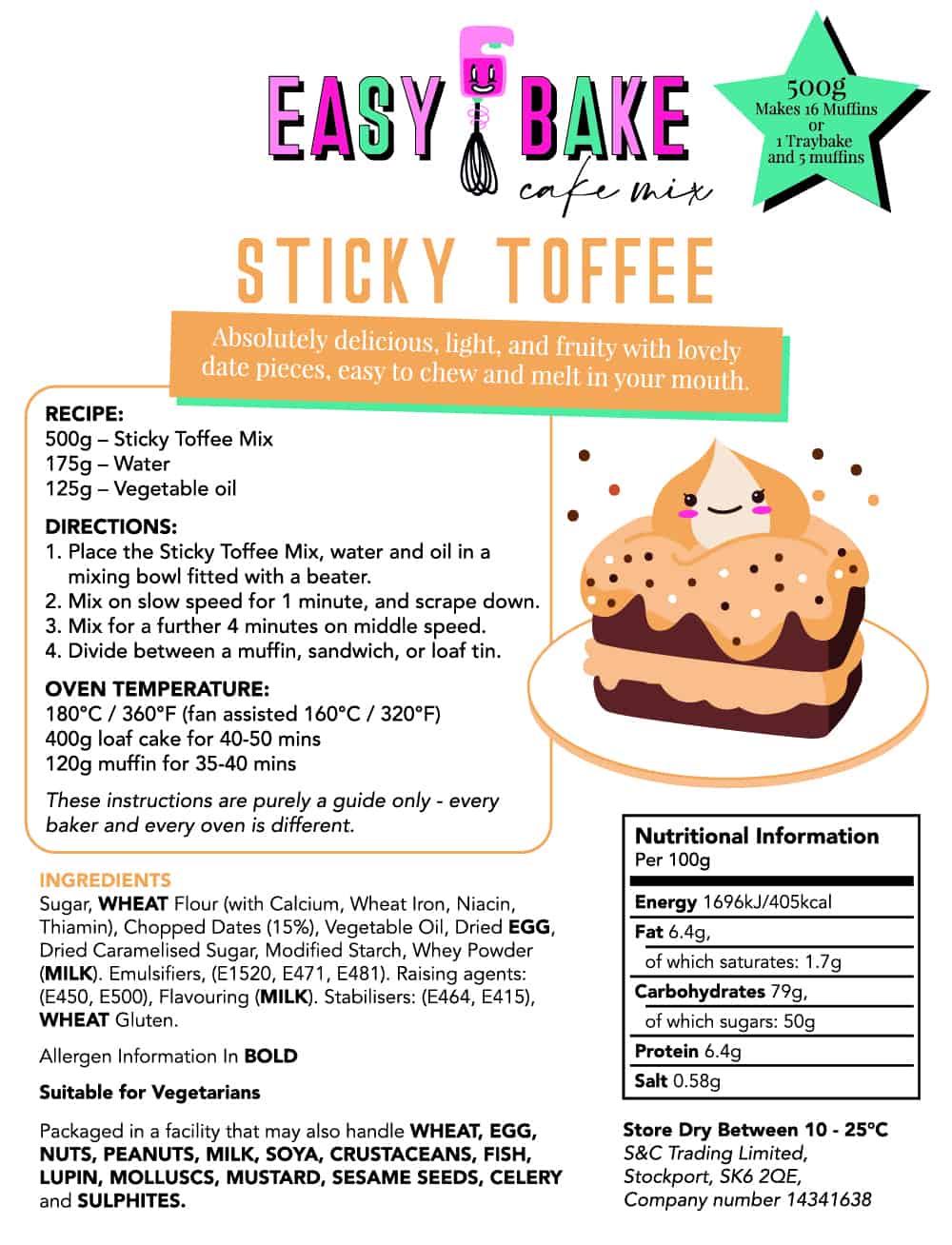 Sticky Toffee - Easy Bake Cake Mix