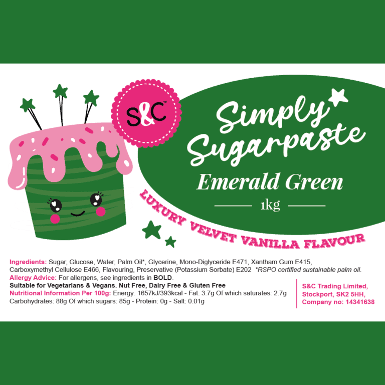 S&C Luxury Velvet Sugarpaste Emerald Green 1kg