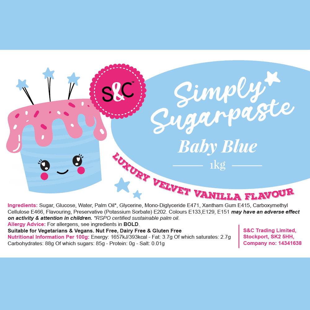 S&C - 1kg Luxury Velvet Sugarpaste Baby Blue
