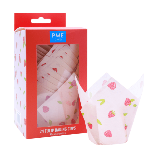 24 x Tulip Muffin Cases - Raspberry