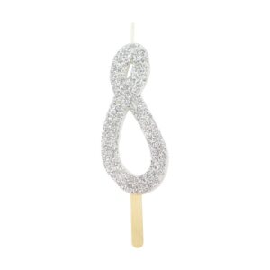 Glitter Candle - Silver - 8