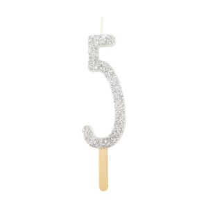 Glitter Candle - Silver - 5