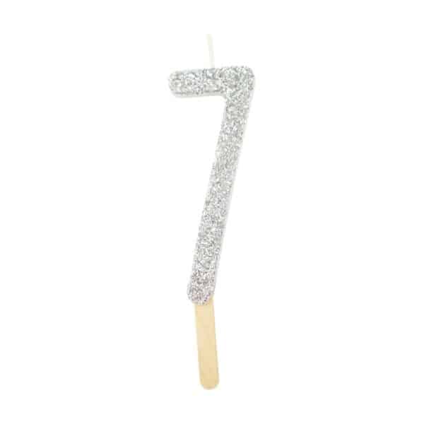 Glitter Candle - Silver - 7