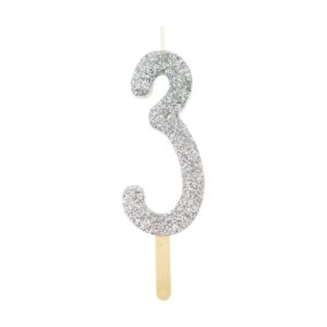 Glitter Candle - Silver - 3