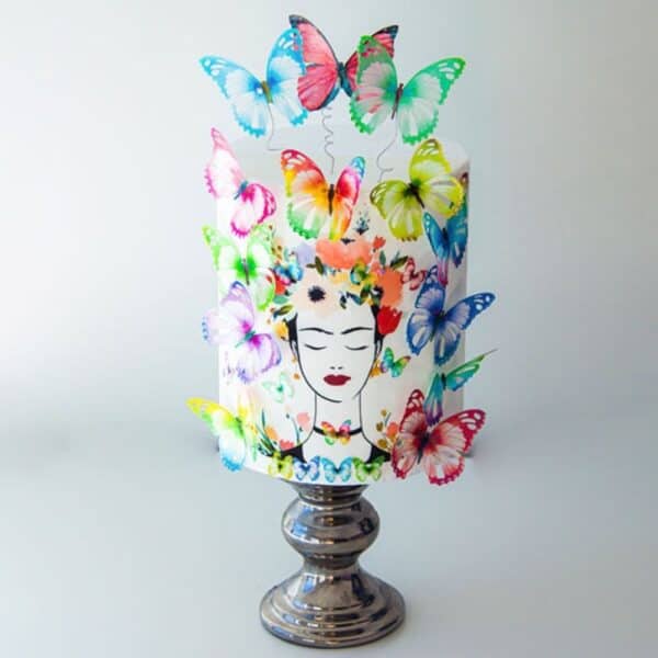 22 Edible Wafer Butterflies - Colourful