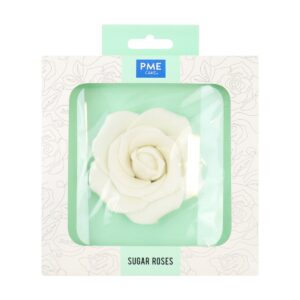 Edible Sugar Rose - White - 90mm