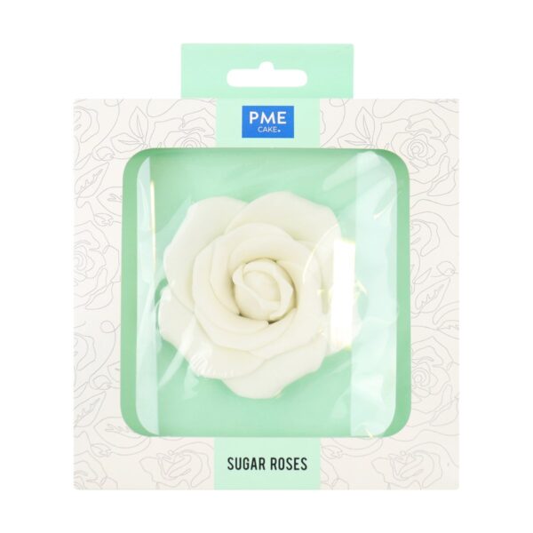 Edible Sugar Rose - White - 90mm