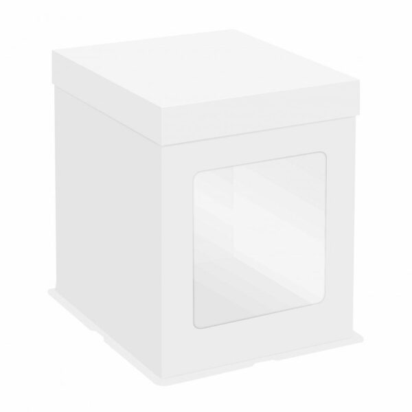 Tall Extra Deep White Cake Box With Front Window 12 x 12 x 14