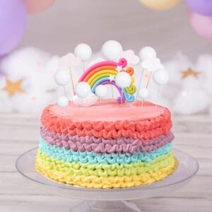 20 Foam Cake Balls on Wires - Glitter White