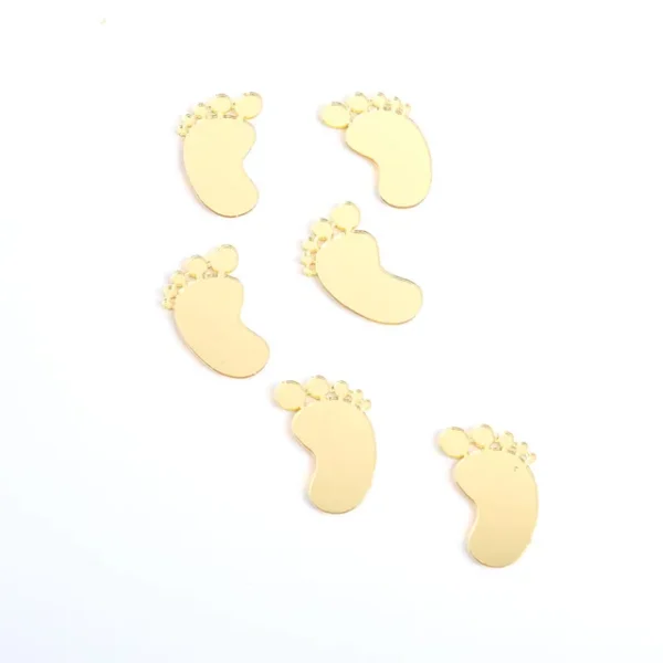 3 Pairs - Baby Feet - Acrylic - Cake Decoration - Silver